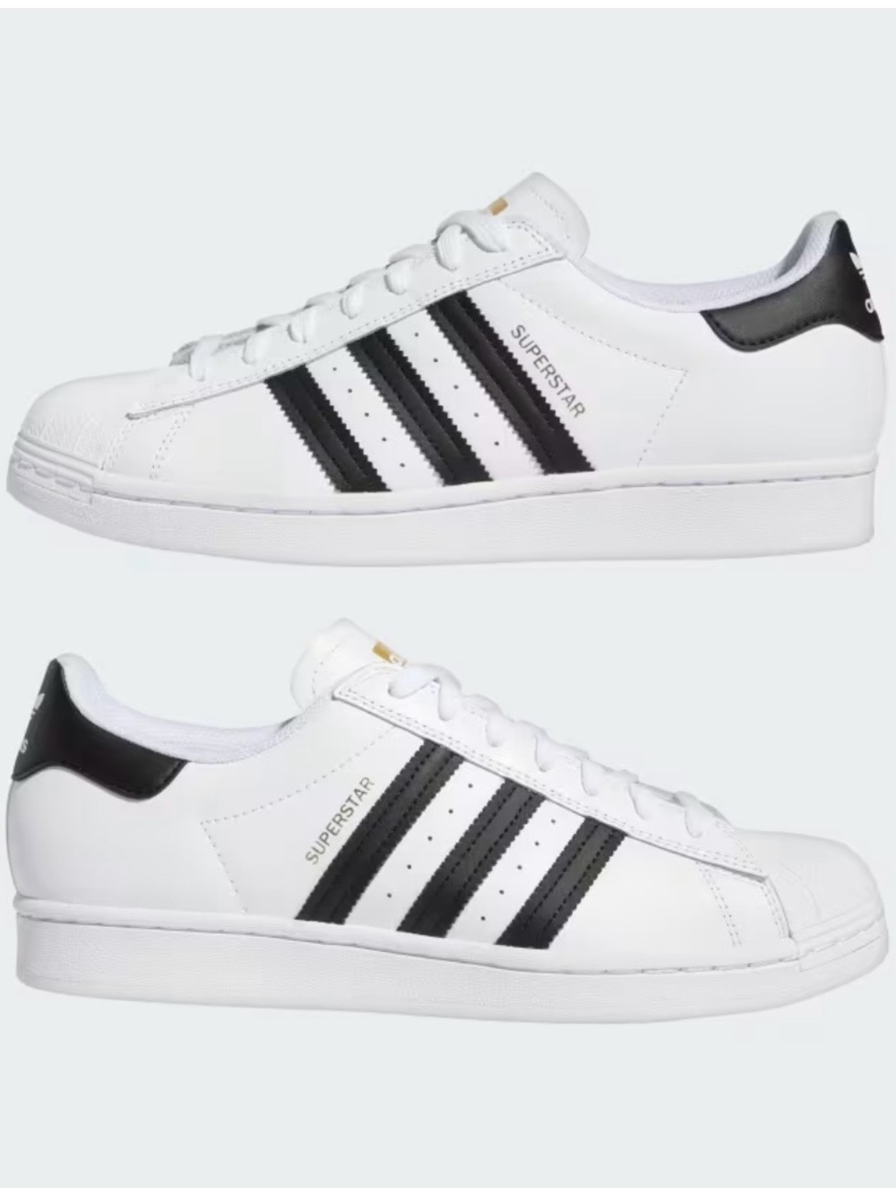 NWT Classic adidas Superstar White and Black Leather Sneakers